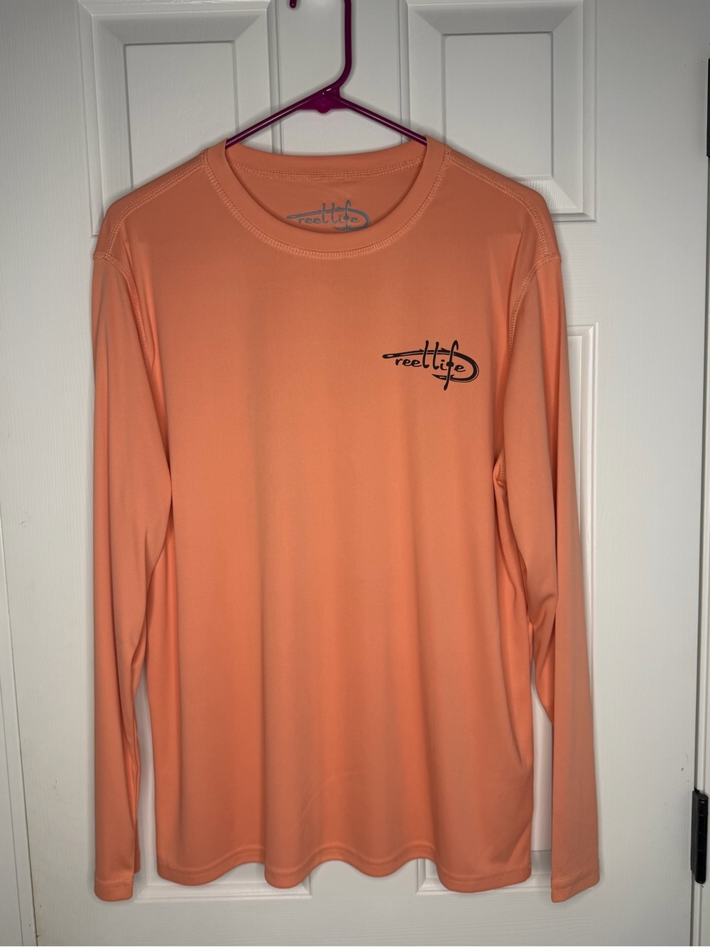 NEW Reel Life Men’s Long Sleeve Performance Shirt - Coral Peach